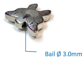 Bail diameter for pure titanium butterfly pendant